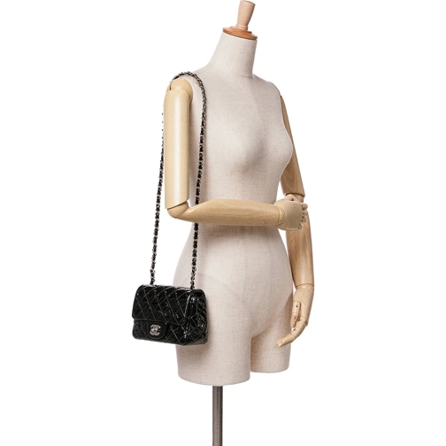 Chanel Sac à bandoulière 2014-2015 Mini Square Classic Patent Single Flap schwarz (Image 2)