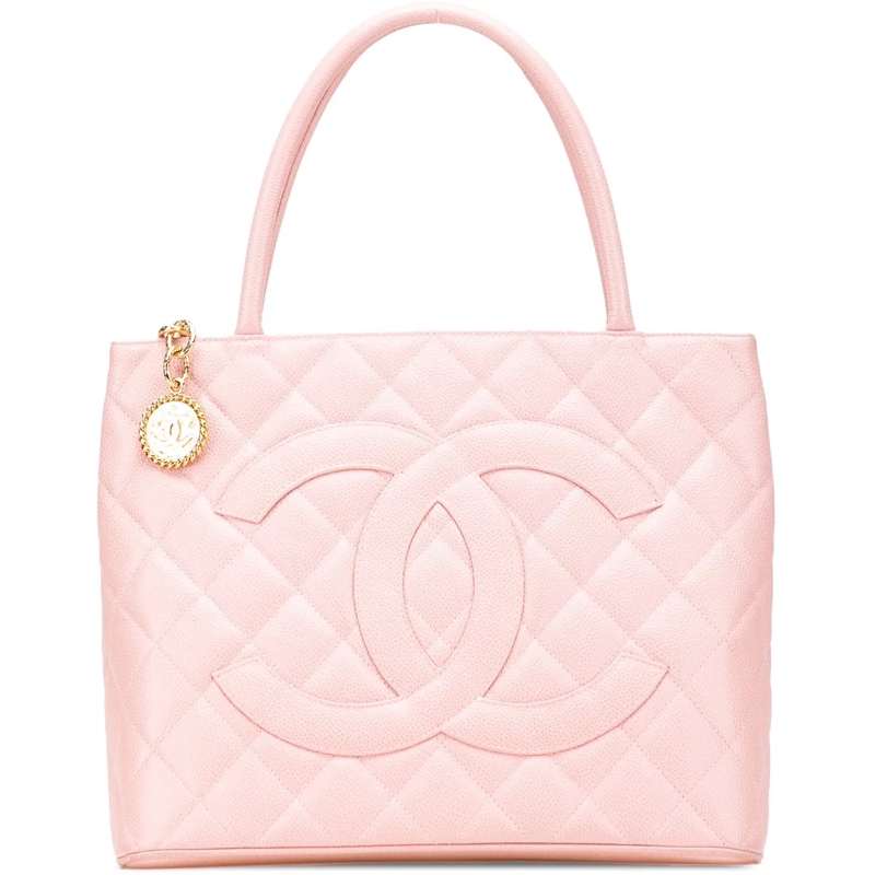 Chanel Shopper Caviar Medallion Tote rose