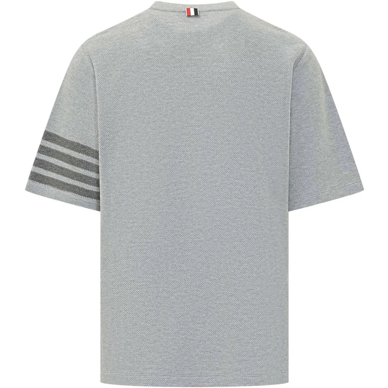 Thom Browne T-shirt T-shirt in Maglia Testurizzata con Bande grau(Image 2)