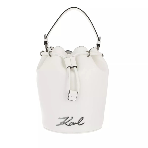 Karl Lagerfeld Signature Bucket White Bucket Bag