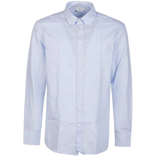 Etro Legere Oberteile Roma Botton Down Logo Shirt Blue blau