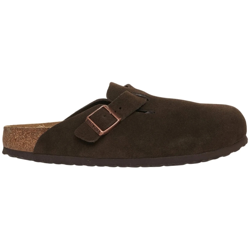 Birkenstock Chaussons Suede clogs 'Boston' braun