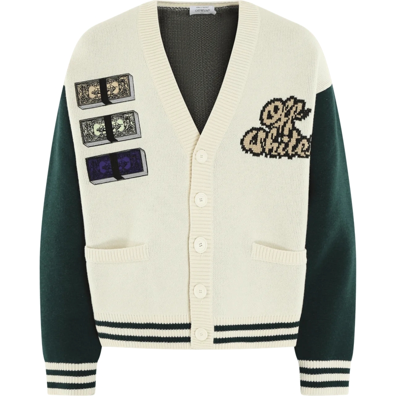 Off-White  Heren Cryst Cash Varsity Wit weiß