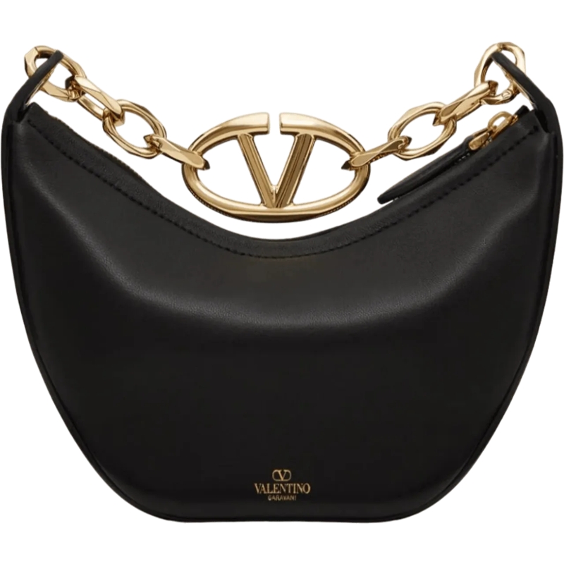 Valentino Garavani Schultertasche Borsa nera con dettagli oro schwarz