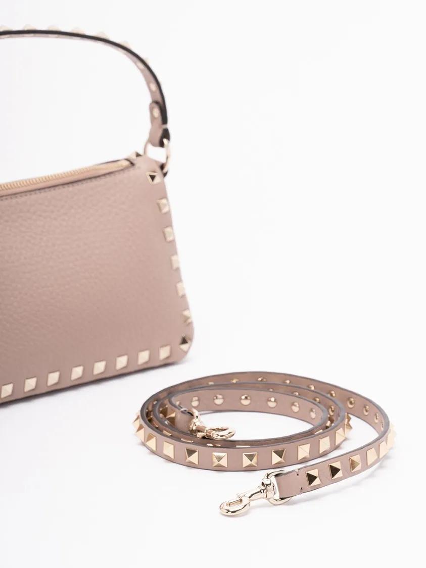 Valentino Garavani Hobo bags `Rockstud` Small Shoulder Bag in beige