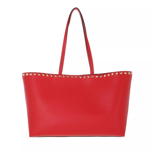 Valentino Garavani Rockstud Shopping Bag Calfskin Red Shopper