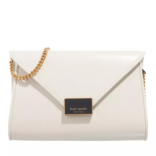 Kate Spade New York Anna Shiny Textured Leather Medium Envelope Clutch Halo White Sac enveloppe