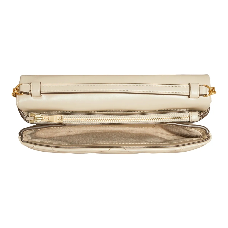 Tory Burch Wallet On A Chain Kira Diamond Quilt Chain Wallet Light Stone(Image 4)