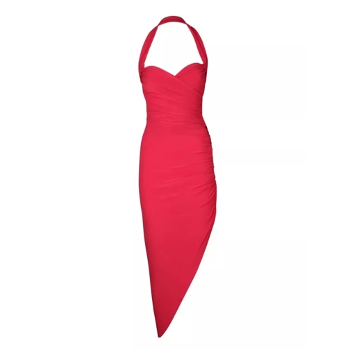 Norma Kamali Side Drape Dress Red 