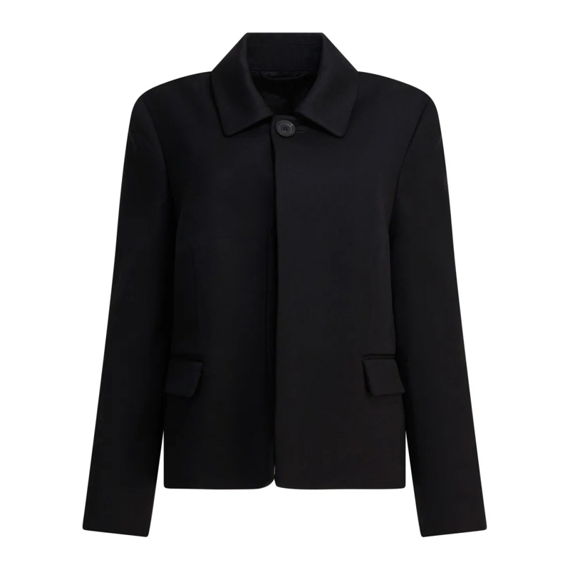 Balenciaga Übergangsjacke Wool Trapeze Jacket Black
