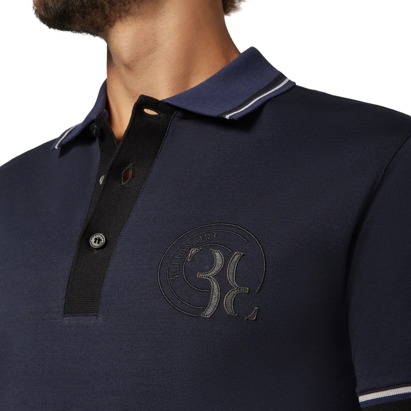 BILLIONAIRE Top Poloshirt Double B dunkel-blau(Image 4)