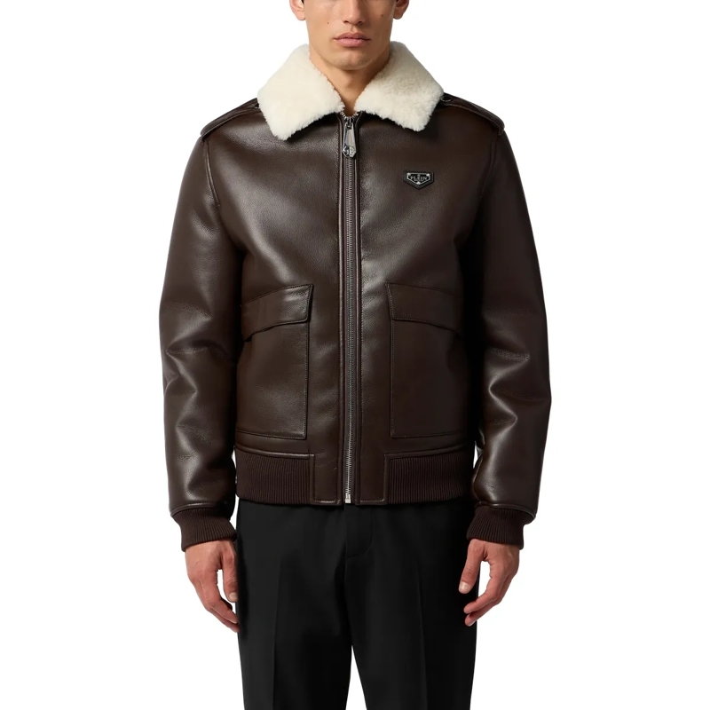 Philipp Plein Lederjacke Jacke braun(Image 3)