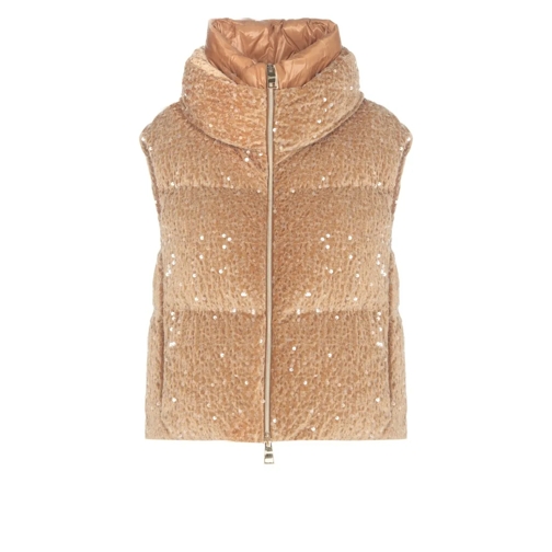 Herno Übergangsjacke Vest With Paillettes Brown