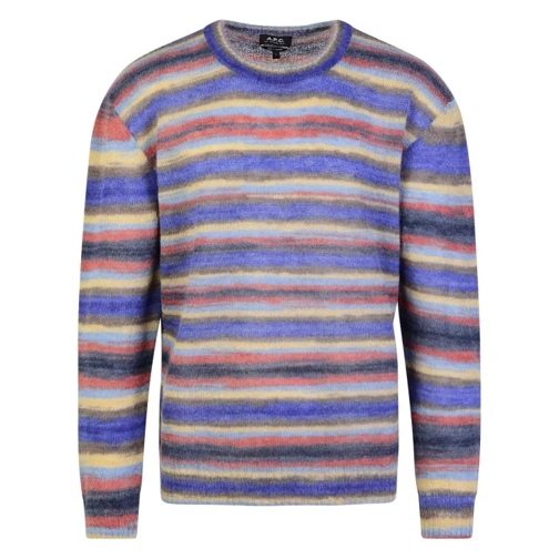 A.P.C. Bryce' Multicolor Mohair Blend Sweater Grey 