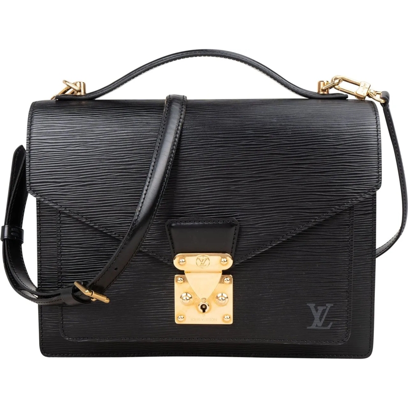 Louis Vuitton Tote Louis Vuitton Noir Epi Leather Monceau Handbag schwarz