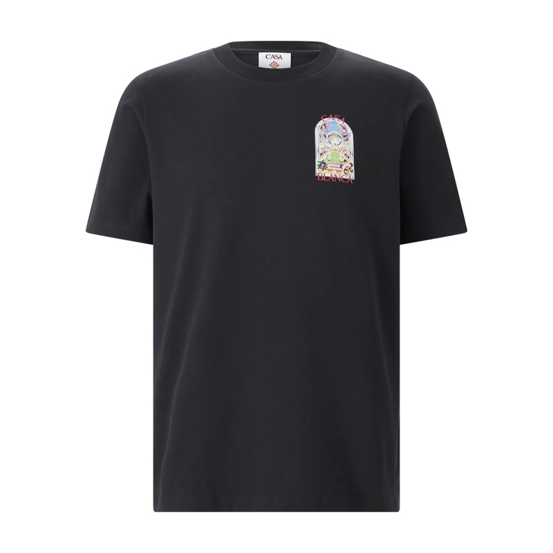 Casablanca T-shirt Black T-Shirt With Crew Neckline Black(Image 2)