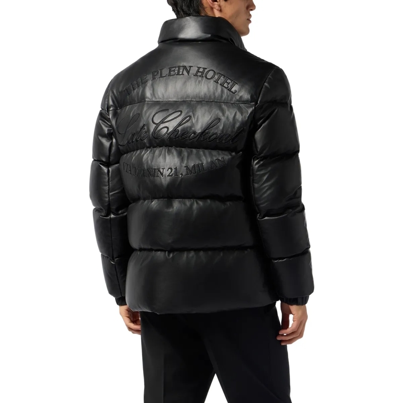Philipp Plein Daunenjacke Lederjacke schwarz(Image 2)