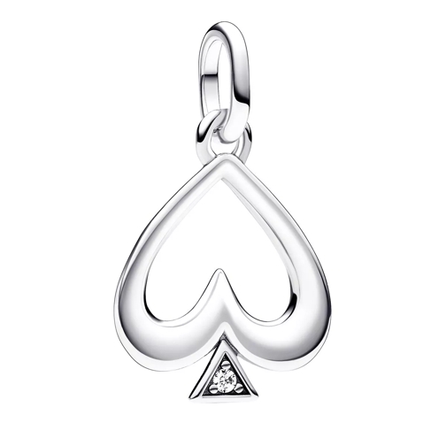 Pandora Spade sterling silver medallion with clear cubic z Clear Pendant