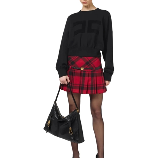 Elisabetta Franchi Mini-Röcke Jupe Tartan rouge coll�ge courte ceinture noire El mehrfarbig