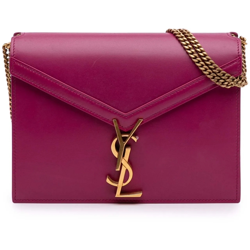 Saint Laurent Schultertasche Smooth Calfskin Monogram Cassandra Clasp Bag lila