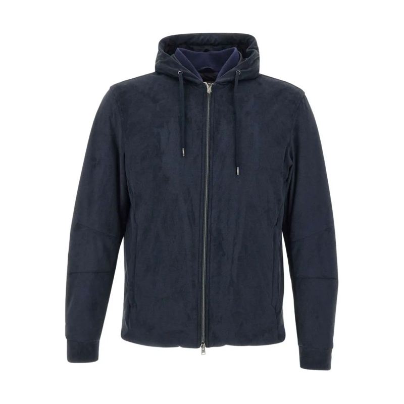 Herno  Tailored Blue Coat With Zip-Up Front Blue