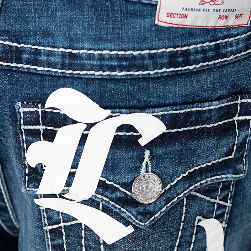 True Religion Jeans - Baggy Jeans- Lockere Passform- Dunkle Waschung blau(Image 6)
