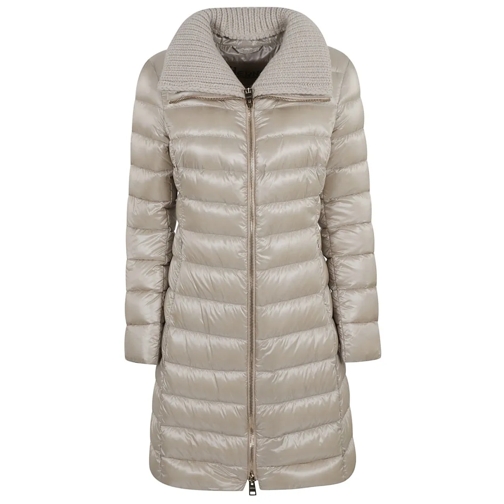 Herno Übergangsjacke Beige Wool & Feather-Down Padded Jacket Grey