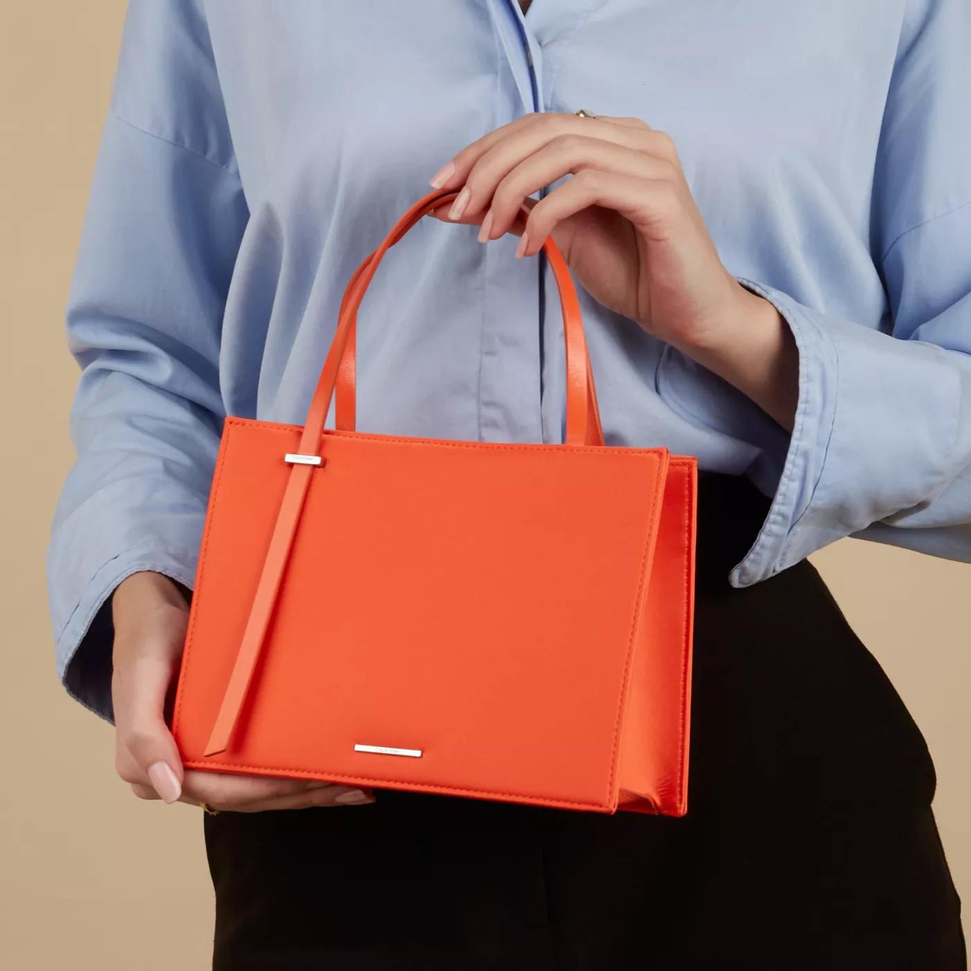Calvin Klein Oranje Satijnen CK Square Schoudertas Orange Dames