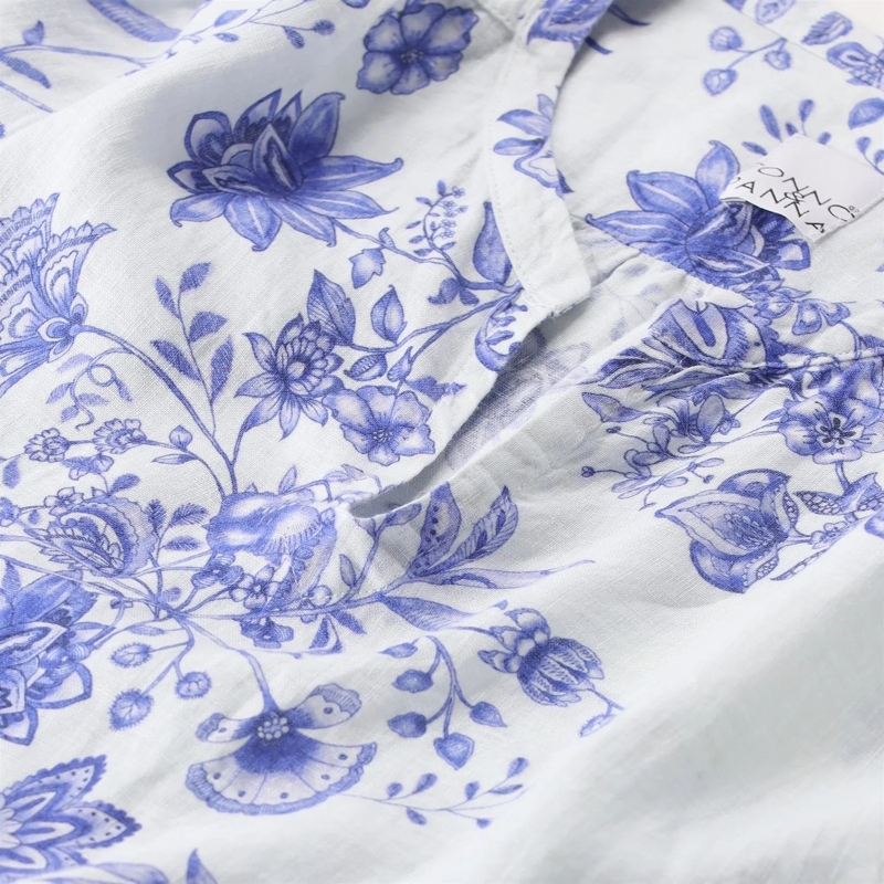 Emily can den Bergh Bluse Bluse aus Leinen blau(Image 3)