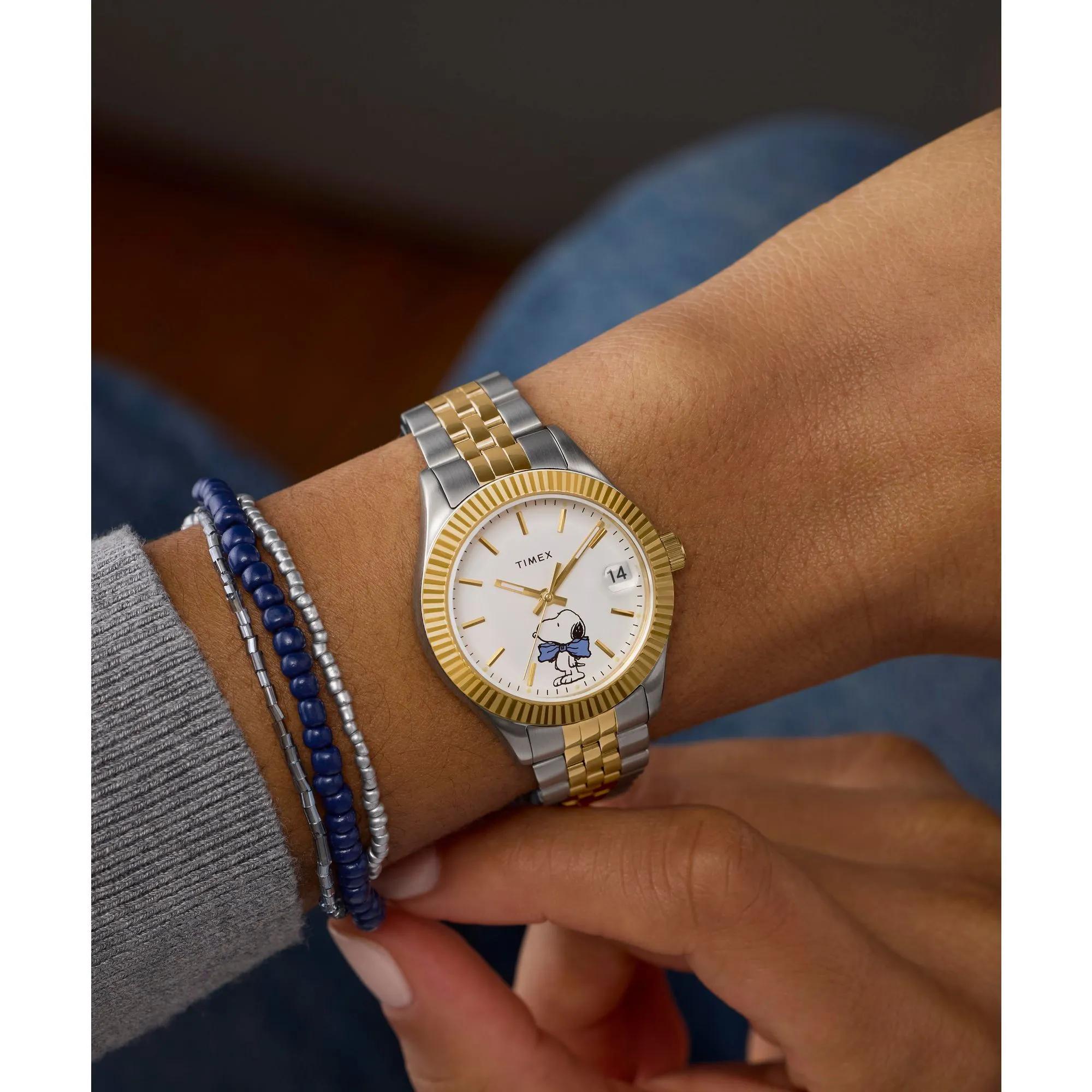 Thumbnail - Timex Uhr - Quarz-Analoguhr Timex X Peanuts® Timex Legacy Bowt - Gr. unisize - in Silber - für Damen