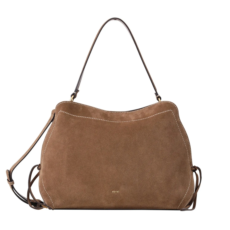 Abro Tasche Handtasche Necessity aus Veloursleder braun