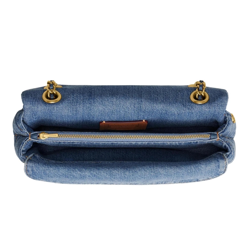 Coach Crossbody Bag Quilted Denim Tabby Shoulderbag 26 Indigo(Image 8)