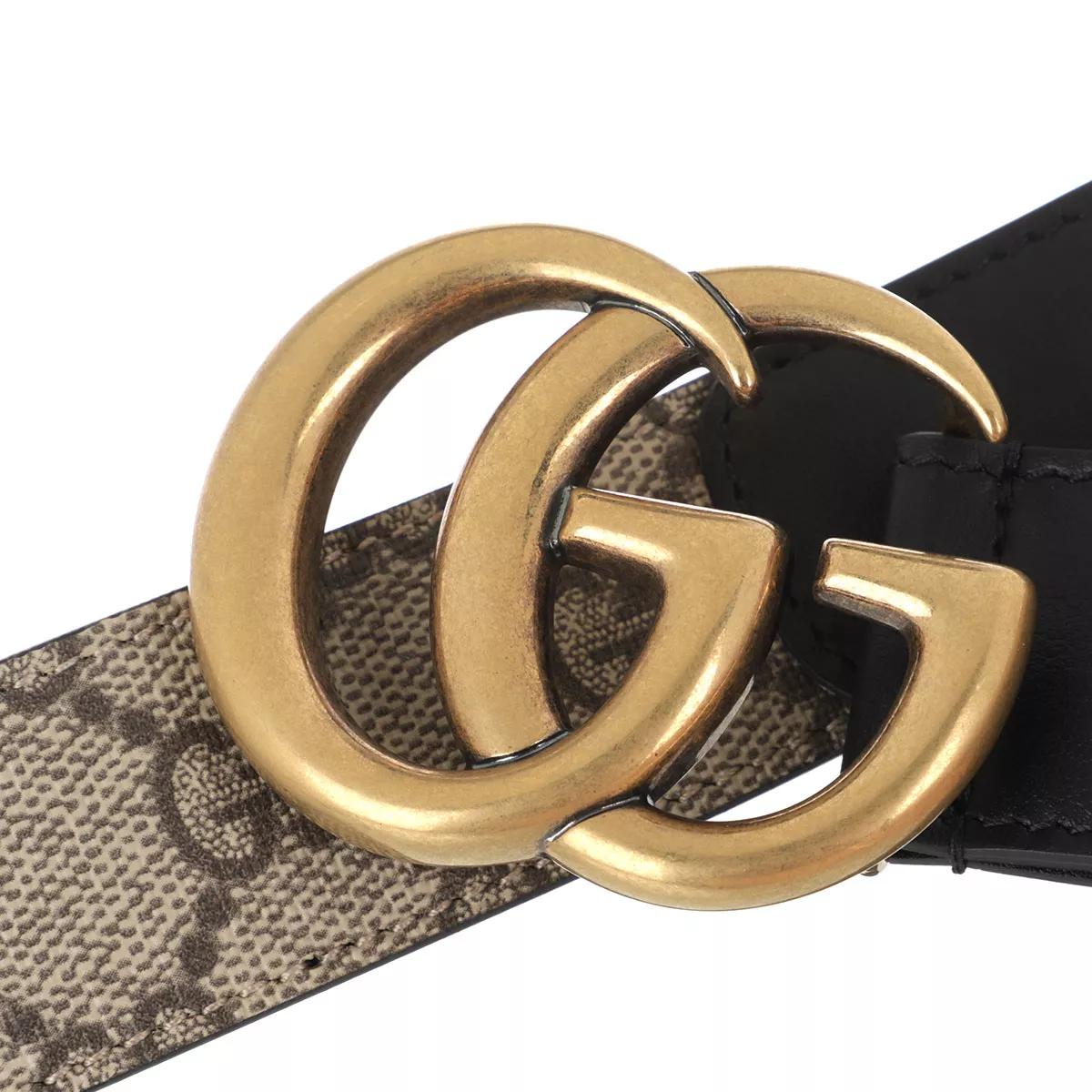 Leather belt with Double G buckle