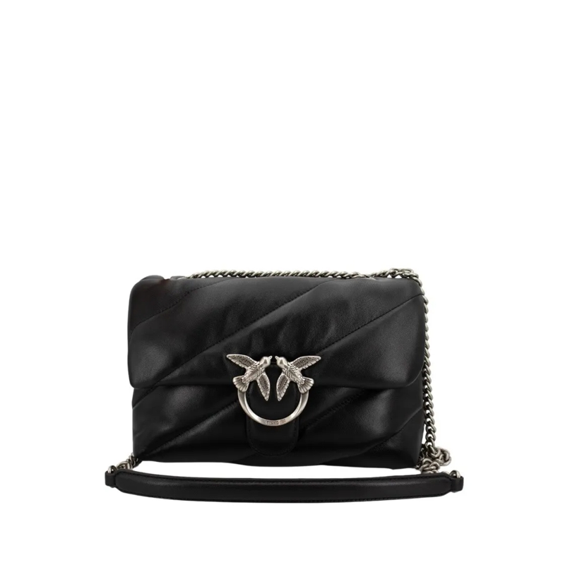 Pinko Sac à bandoulière Black Soft Leather Shoulder Bag Black