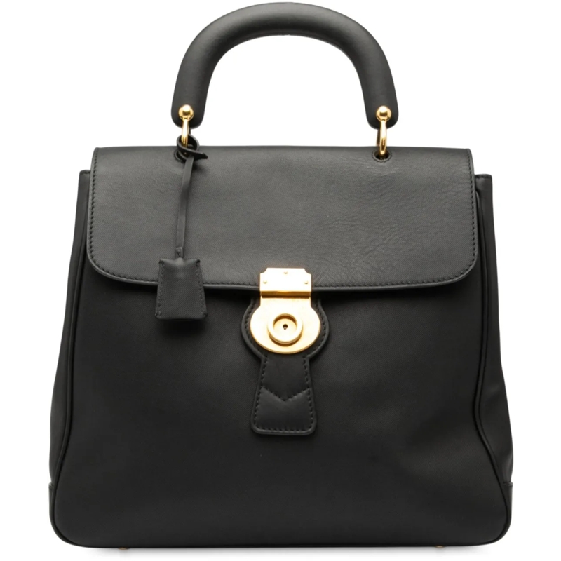 Burberry Sac à bandoulière Large Trench Calfskin DK88 Top Handle Bag schwarz