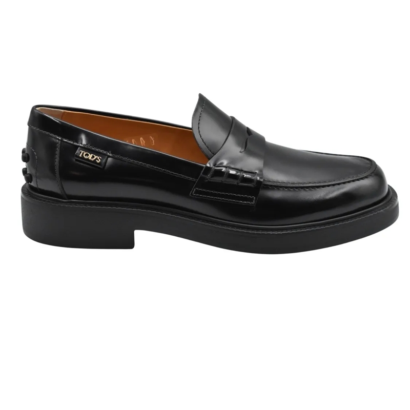Tod's Ballerinas Laced Black Flat Shoes With Design Black