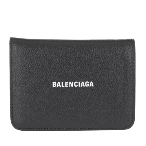 Balenciaga Logo Leather Wallet Black Tvåveckad plånbok