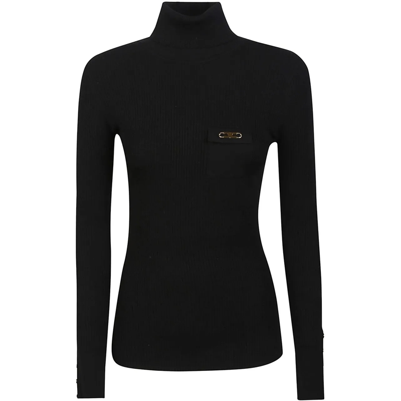 Elisabetta Franchi  Tricot Turtle Neck Sweater Black schwarz