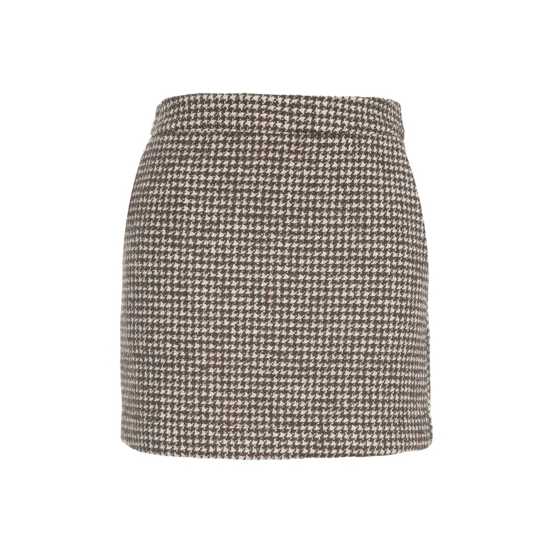 Kaos Minirock Houndstooth Miniskirt Brown