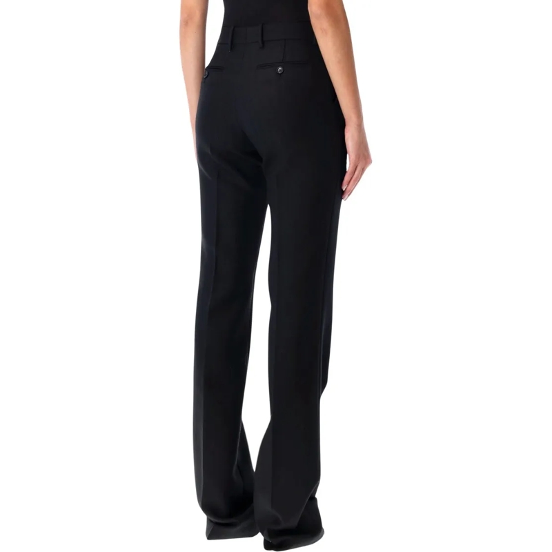 Tom Ford  Black Tailored Straight-Leg Trousers In Herringbon Black