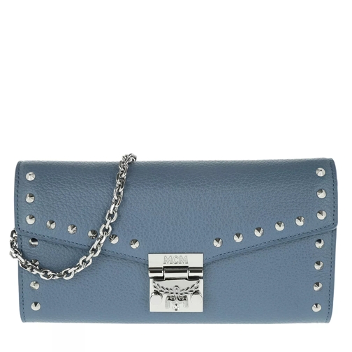 MCM Patricia Large Wallet Chain Luft Blue Wallet On A Chain