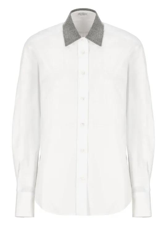 Brunello Cucinelli - White Cotton Shirt - Größe S - weiß