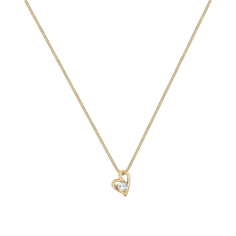 Elli Mittellange Halskette Halskette Herz Liebe Zirkonia 585 Bezaubernd Gelbg gold(Image 2)