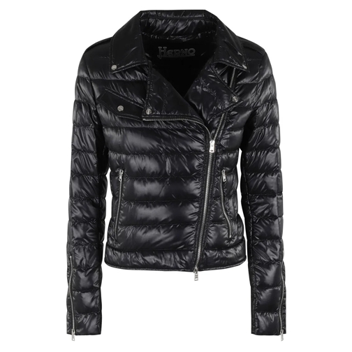 Herno  Quilted Polyamide Biker Jacket Black