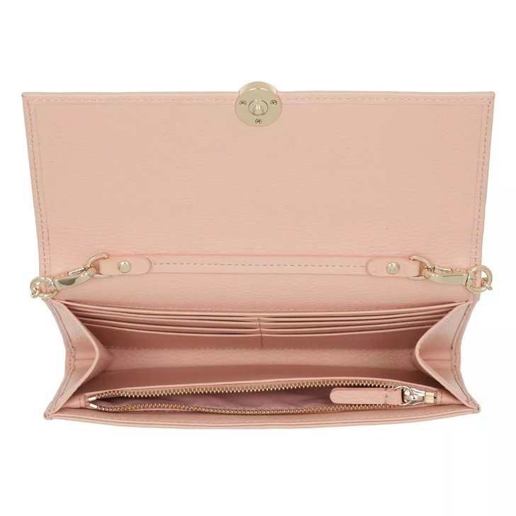 Coccinelle Olivia Chain Wallet Leather Rose Wallet On A Chain