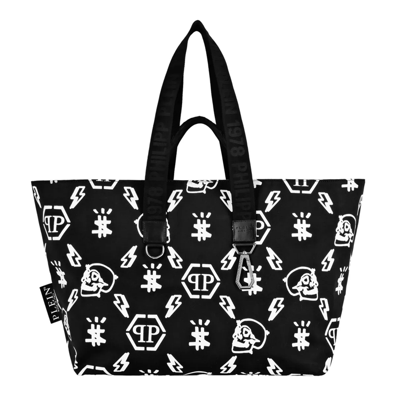 Philipp Plein Shopper Tragetasche Monogram schwarz