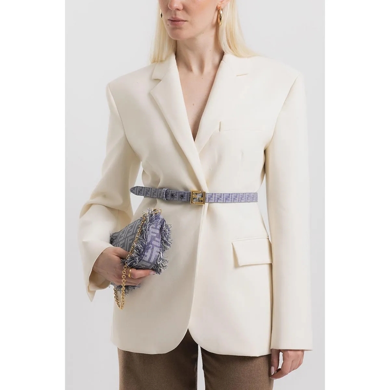 Fendi Dünner Gürtel FF Belt Denim Blue(Image 4)