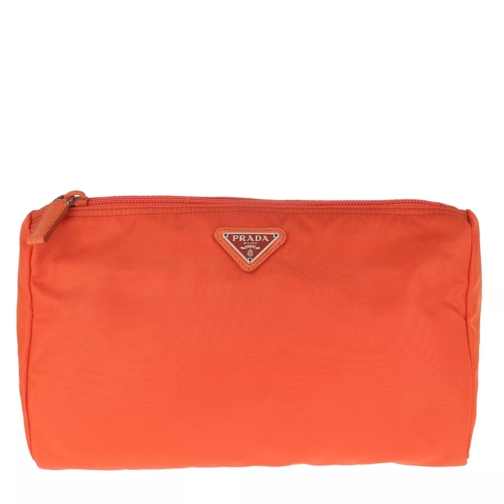 Prada Beauty Case Leather Orange Necessaire