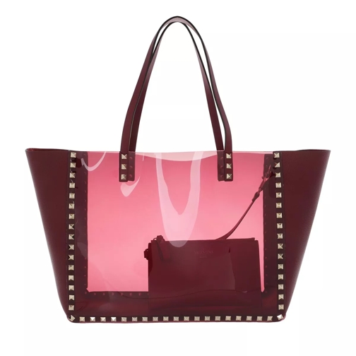 Valentino Garavani Medium Tote Bag Leather Ruby Cherry Rymlig shoppingväska