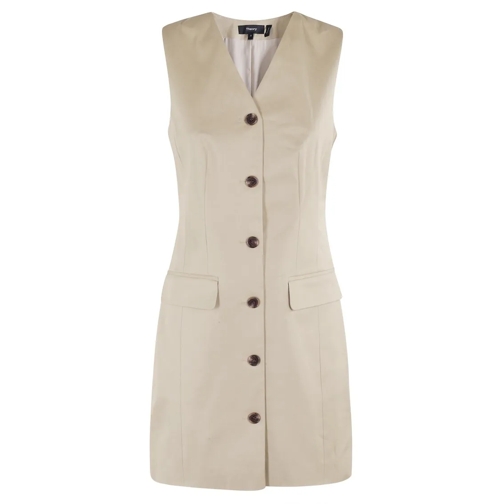 Theory Mini robes Fitted Sleeveless Blazer Mini Dress Neutrals